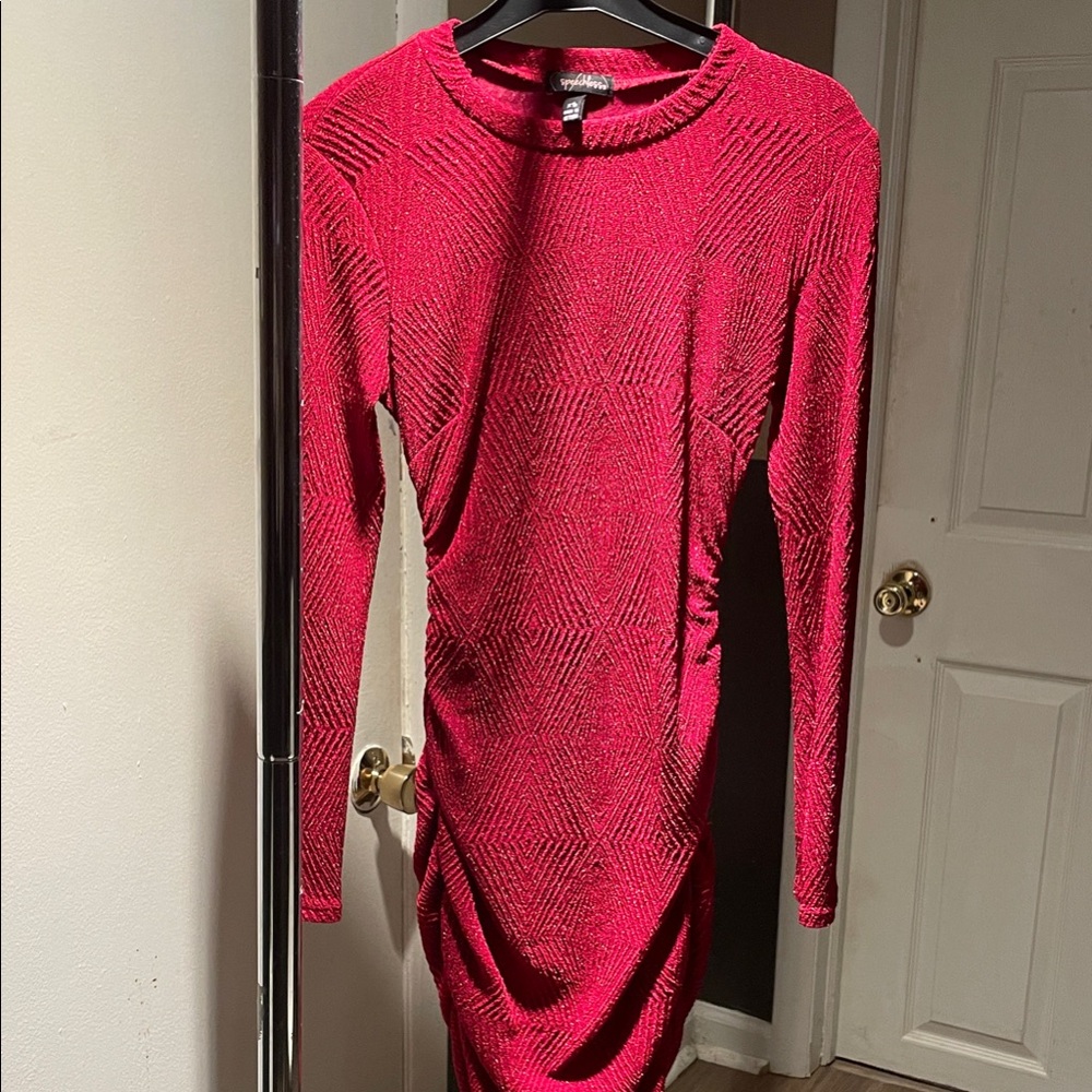 Macys Sparkly Red Dress